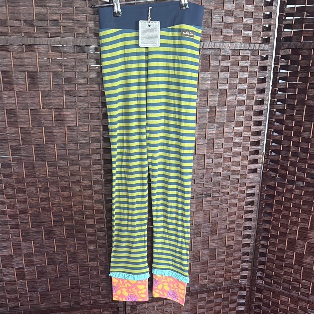 2014 Matilda Jane Green and Blue Leggings with Striped Pattern 14